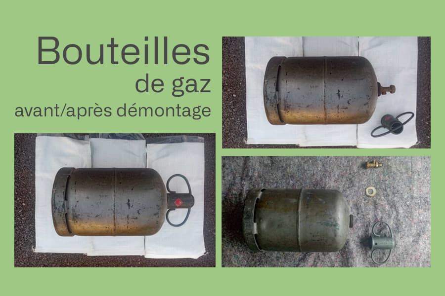 Bouteilles de gaz avant/après démontage